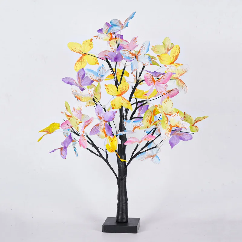 2024 New Design LED Birch Tree Light Christmas Gift Decorations Ornament Colorful Butterfly Led White Birch Tree Light