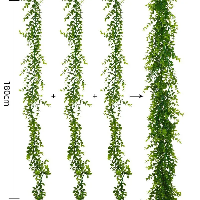 Artificial Wedding Arch Decorative Rattan Eucalyptus Garland Metal Wall Hanging Vine with Durable Metal Flower for Wedding Decor