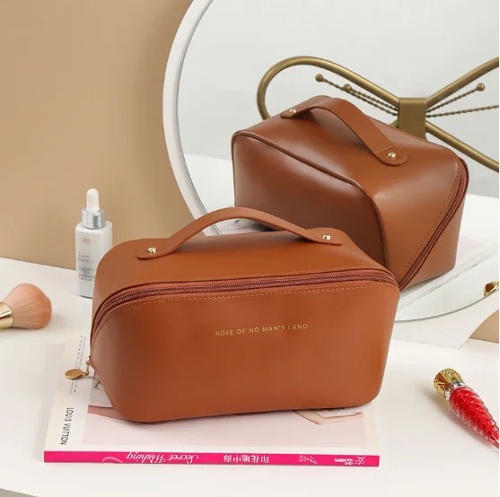custom women toiletry bag leather newly arrival  leather waterproof travel cosmetic bag pu makeup bag