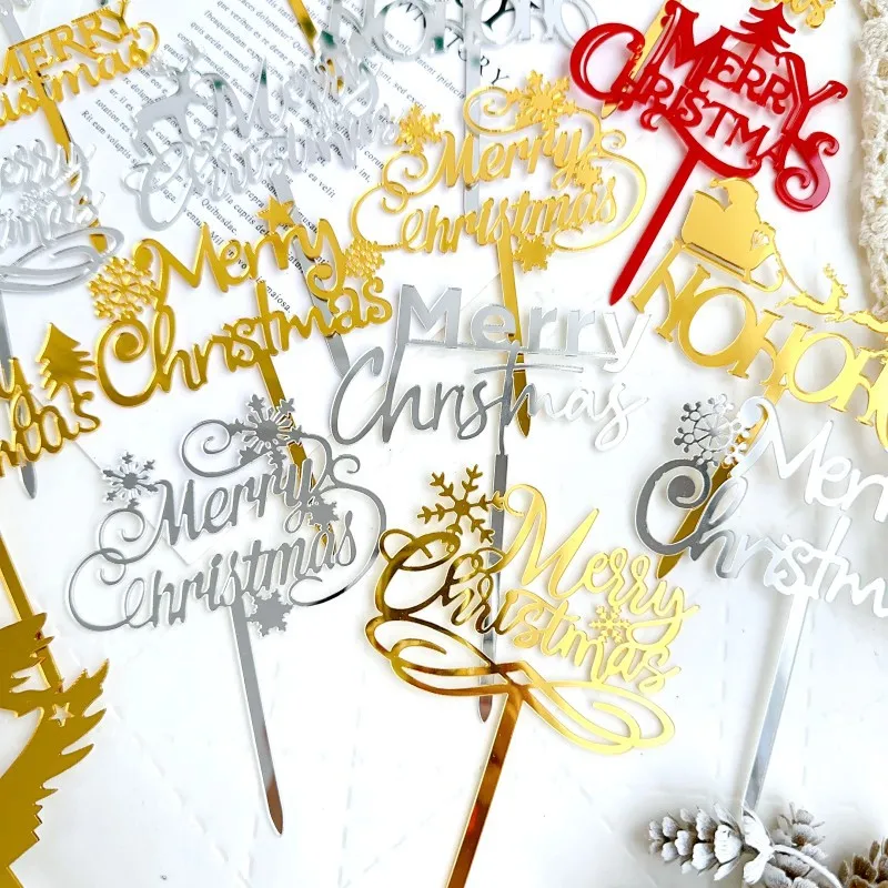 Wholesale INS style Christmas decoration acrylic cake topper Christmas cake decoration party supplies