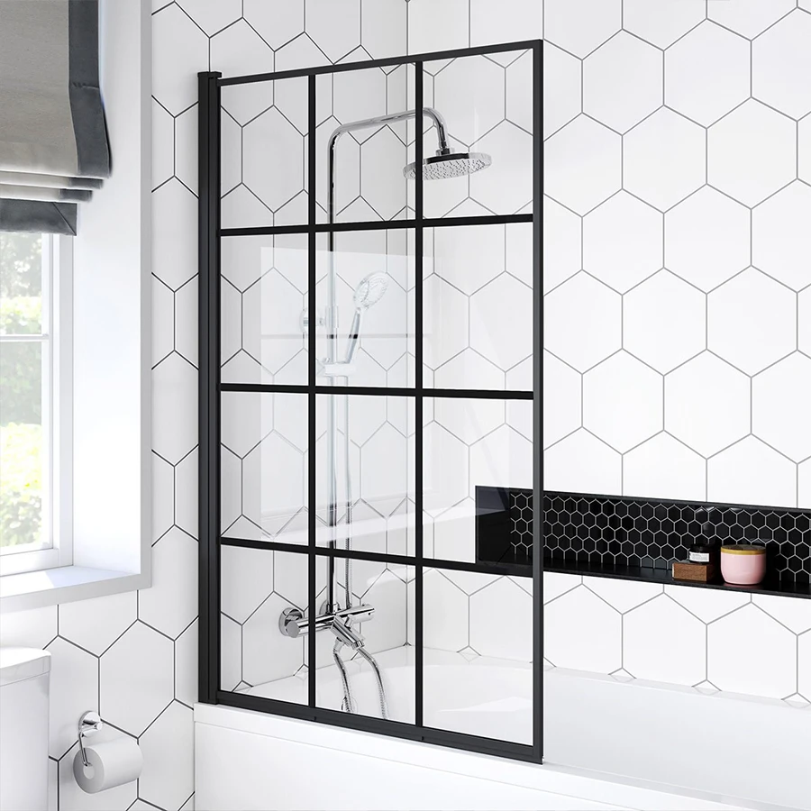 Matt Frame Grid Enclosure 10mm Tempered Glass Walk In Shower Prefab Bathroom Frameless Cabin Mud Flap Magnet Hinge Shower Door