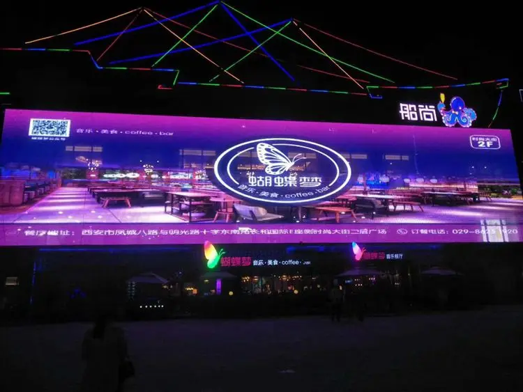 P200 flexible led screen outdoor led display for large scaled glass wall video advertising foldable mesh led wall panel