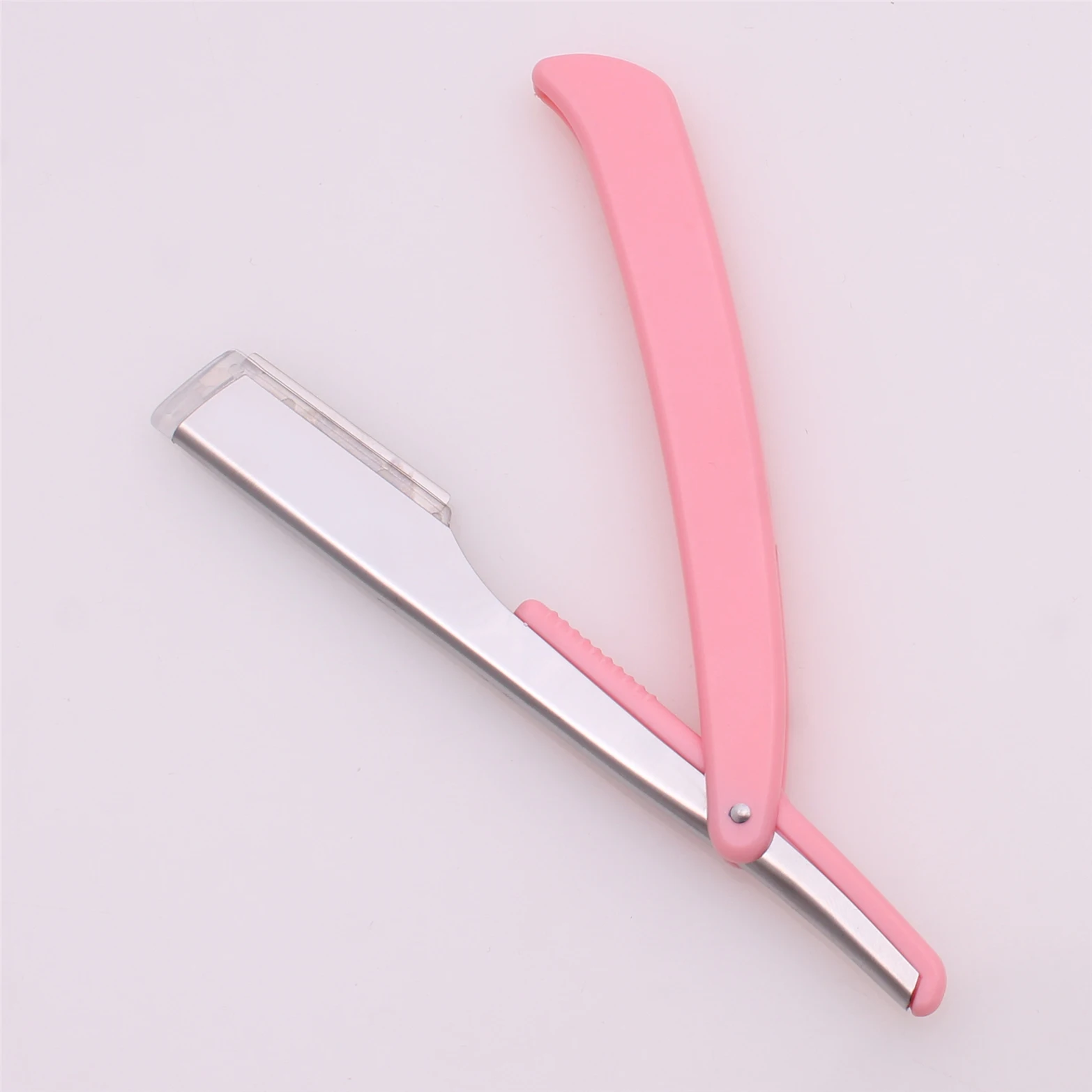 100Pcs Retro Men Beard Barber Shaving Razors Folding Shaving Knife ABS Straight Razor Holder Beard Shaver Tools + 100 Blades 74#