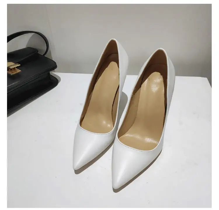 Elegant Point Toe Super high heel stiletto shallow mouth large size apricot color shoes pointed pump 8cm 10cm 12 cm
