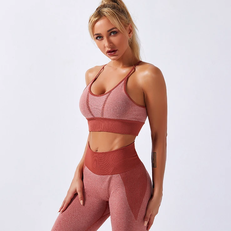 
3-Pieces New Design Gym Wear Seamless Sportswear Bra and Leggings Yoga Set 