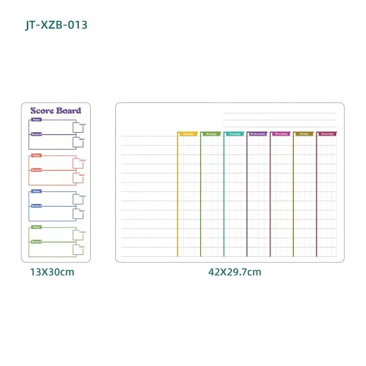 Easily Erasable Custom Calendar Magnetic Sticker Work Schedule Refrigerator Message Board