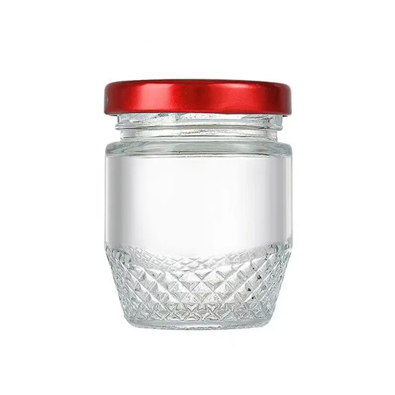 Hot selling luxurious Glass bottle 45ml 75ml 100ml Honey jar Jam jar Glass jar With lid