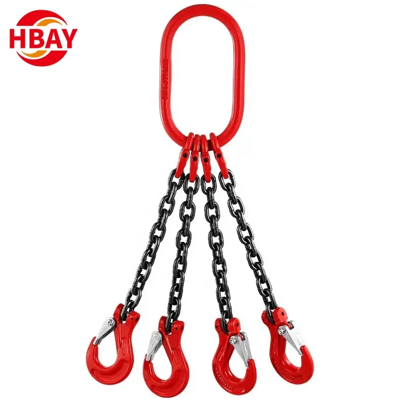 Heavy Duty Alloy Steel Forged 1 2 3 4 Leg Lifting Chain and Hook Rigging Sling Anchor Marine