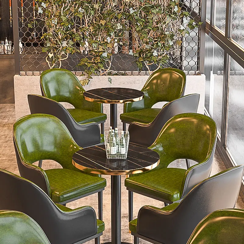 Commercial Pub hookah lounge restaurant booth sofa and dining table chairs set for restaurant