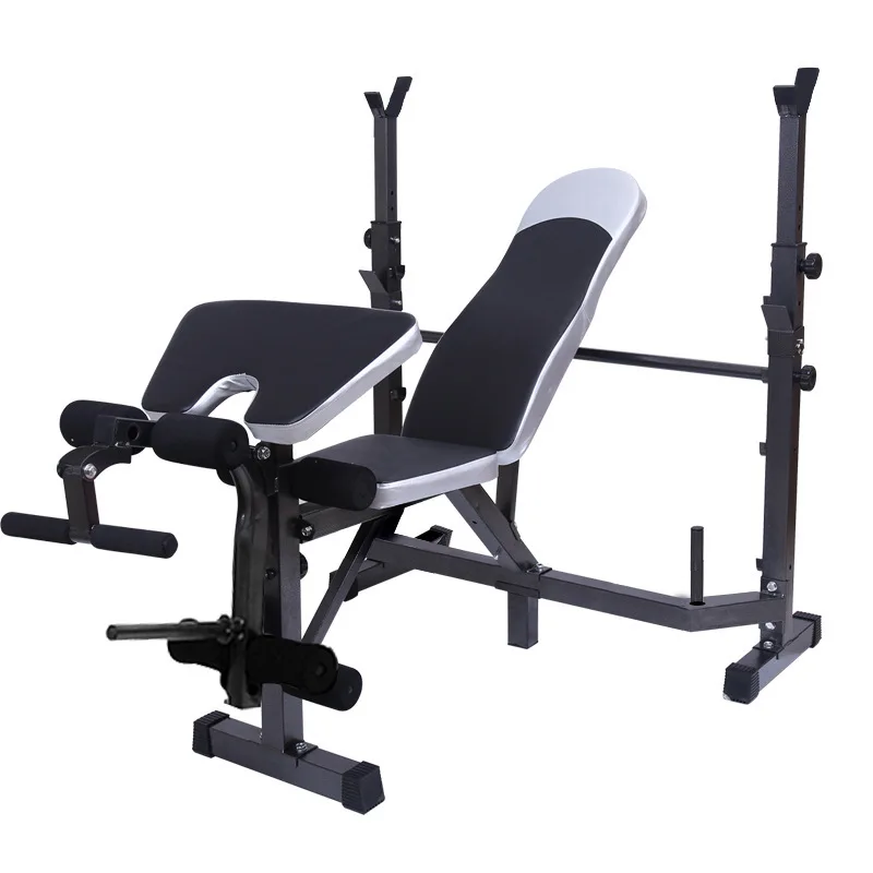  Foldable Adjustable Versatile Workout Bench and Barbell Squat Rack Strength Training for Home