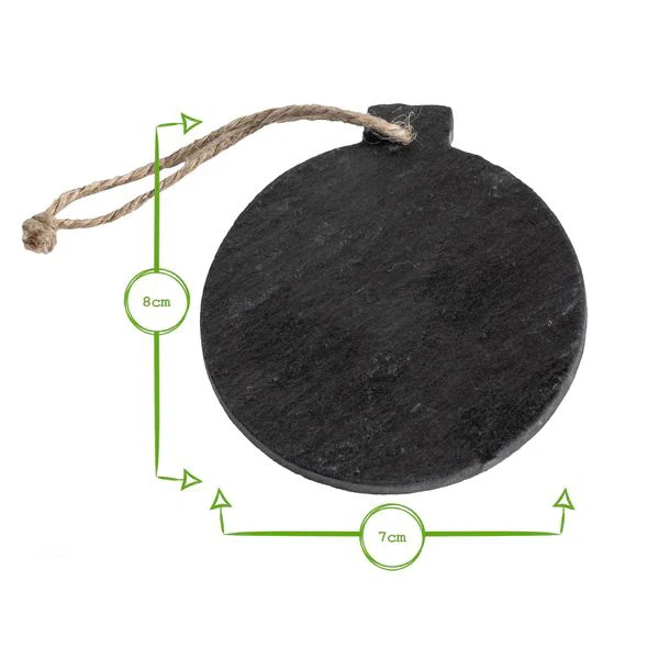 Personalized Merry Christmas Circle Slate Ornament Slate Bauble Christmas Tree Decoration