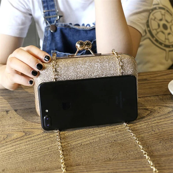 Famous designer gold shining bling clutch purse crossbody ladies pu evening bag purse