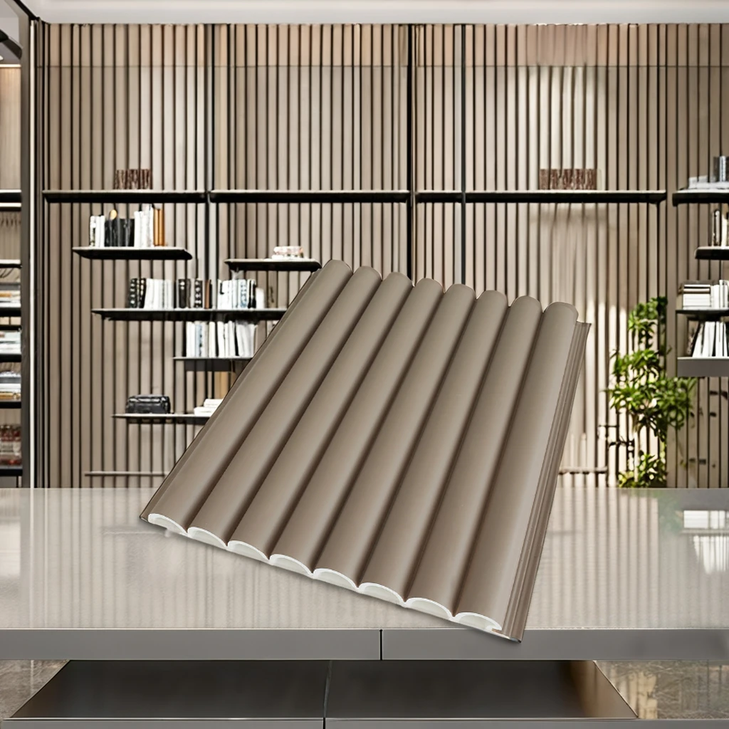 Modern WaterProof Interior Wood Plastic Composite Cladding Fluted Wpc Wall Panel Household Soundproof Fireproof Geometric