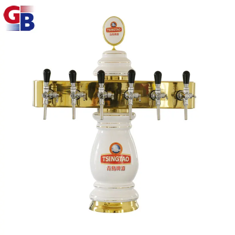 New design of ceramic beer tower with 6 taps