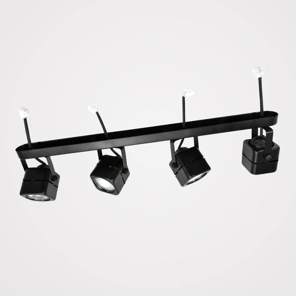 4 heads GU10 LED Track Spot Lighting MR16 Ceiling Mounted Light Fixture