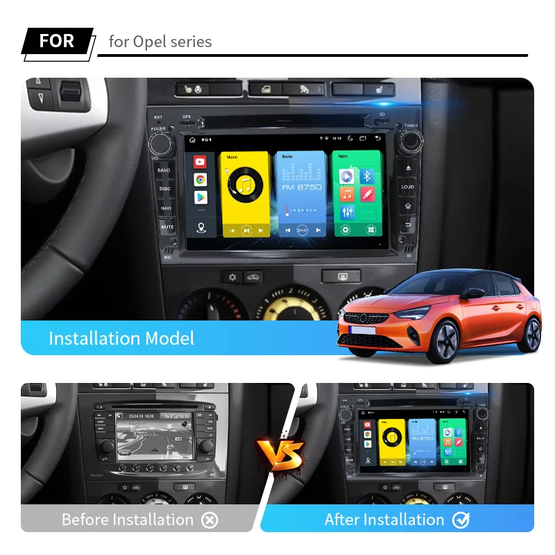 Android 13 Car Radio with DSP RGB DVB Functions 8-Core MTK8667 8+128GB GPS Navigation Carplay for OPEL VECTRA/CORSA/ASTRA/MOKKA