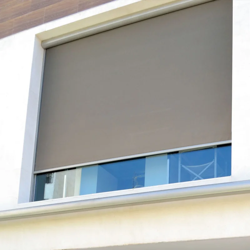 Custom Size garage outdoor cafe Motorized Double Blackout Zip Screen Blinds