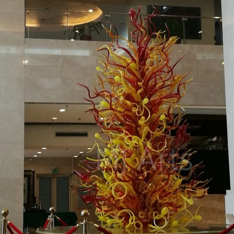 Modern starred hotel and club lobby decoration glass sculpture design high quality thick longevity murano glass floor lighting