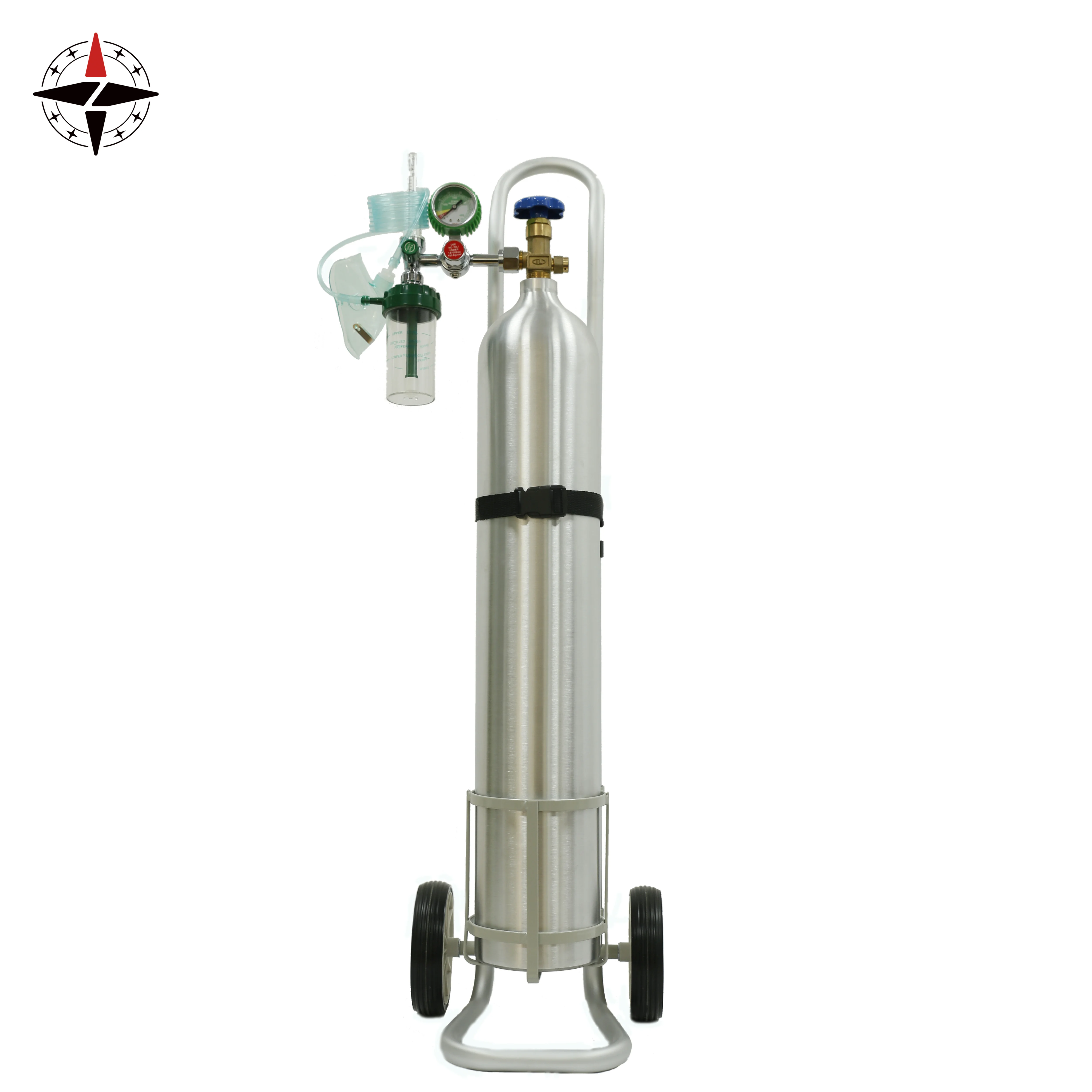 Whole sale Aluminum Medical oxygen cylinder MD ME 2.97L 4.6l DOT PED O2 tank portable oxygen valve regulator cart CGA 870