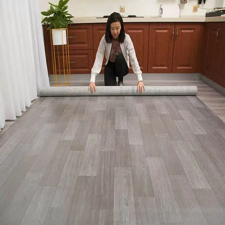 Wholesale Plastic flooring roll Indoor luxury linoleum flooring PVC laminate Vinyl Plank Floor