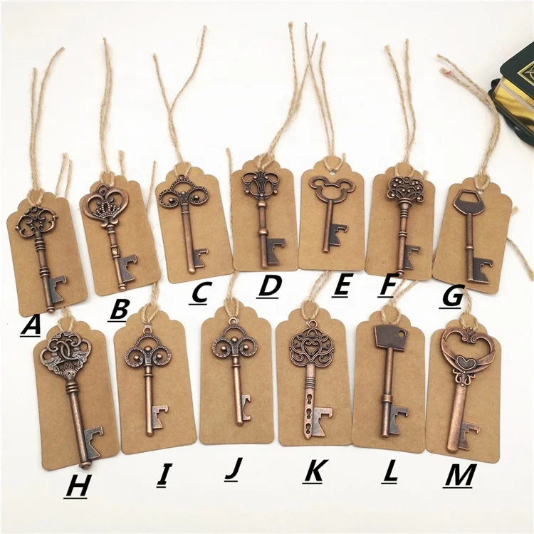 Rustic Wedding Souvenirs Favor Gift Vintage Metal Skeleton Key Bottle Opener