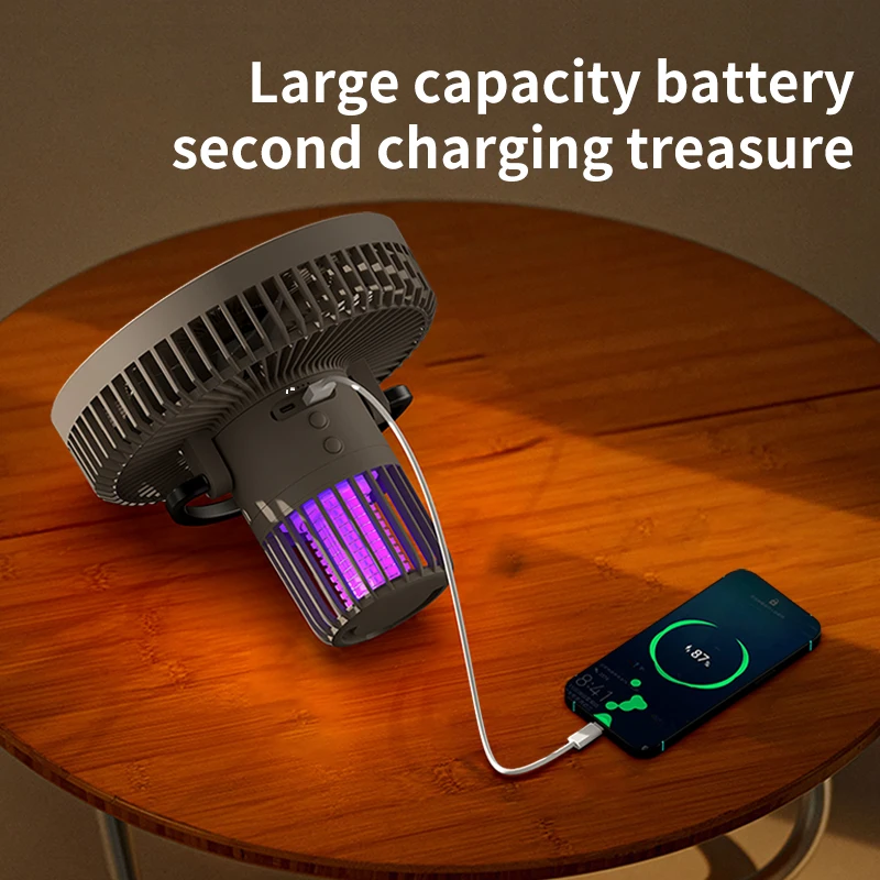 Multifunctional Outdoor Rechargeable Small Mosquito Repellent Ceiling Fan For Tent