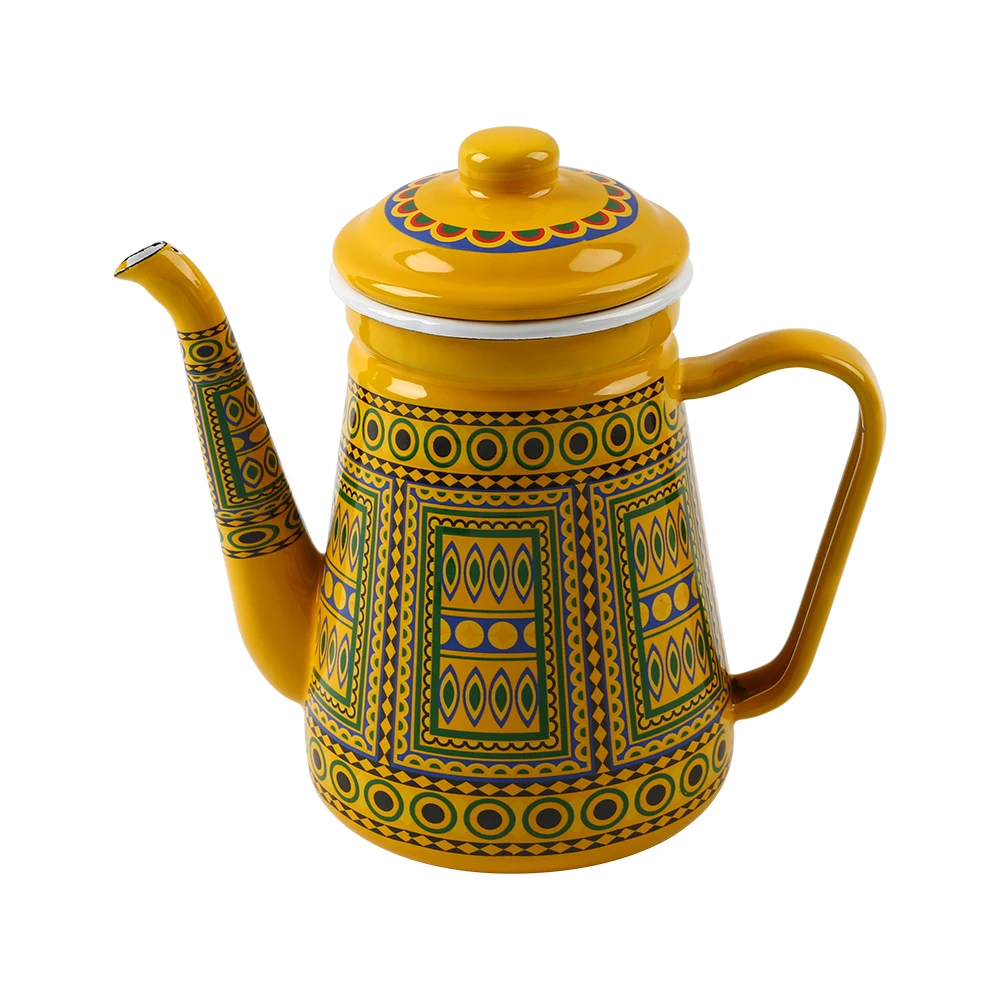 1.2L/1.5L unique designs Best seller Saudi Arabia tea pot coffee kettle camping enamel for high