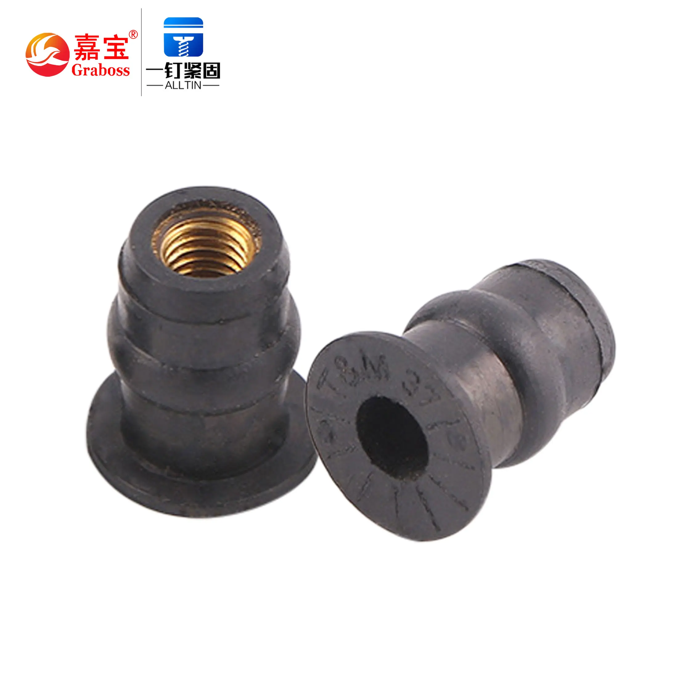Hardware Fasteners Brass Nut Supply EPDM Rubber Nut 10-32 M5 Motorcycle Modified Windshield Brass Nut Support Custom