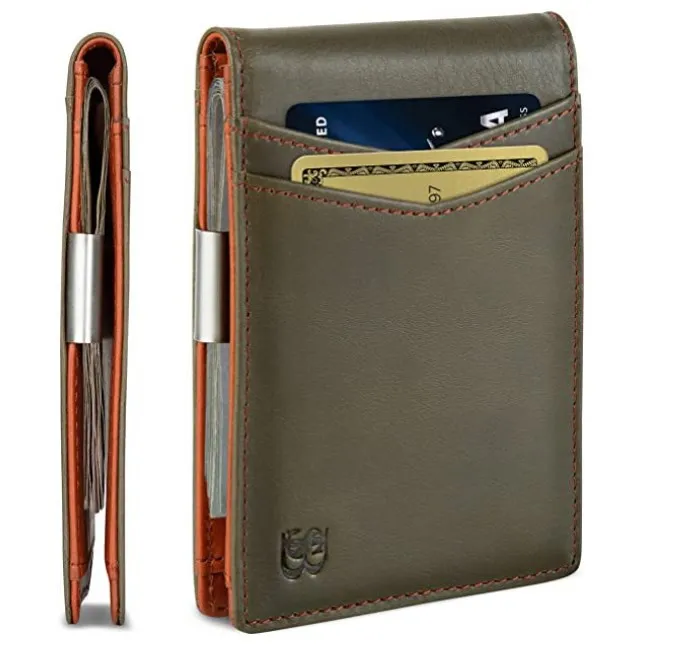 2022 Original Factory Leather Customized Popular Slim RFID Wallet Leather Money Card Holder Clip Wallet