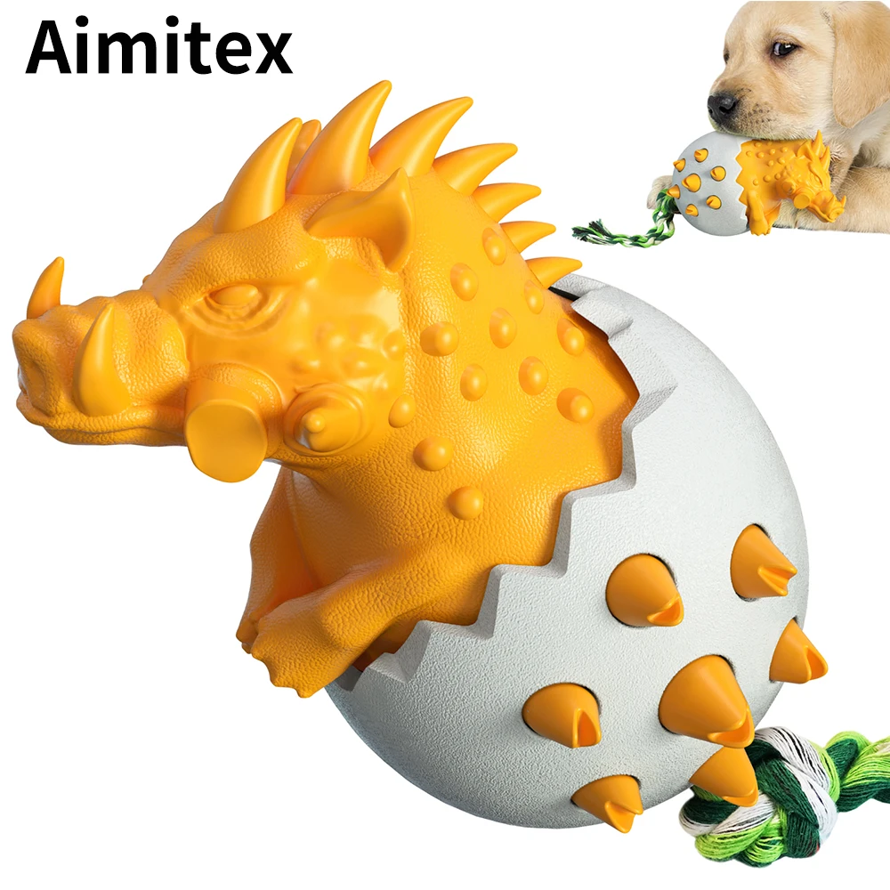 Aimitex Wholesale Eco-friendly Funny Durable TRP Wild Boar Egg Molar Dog Toy Dog Chew Toys