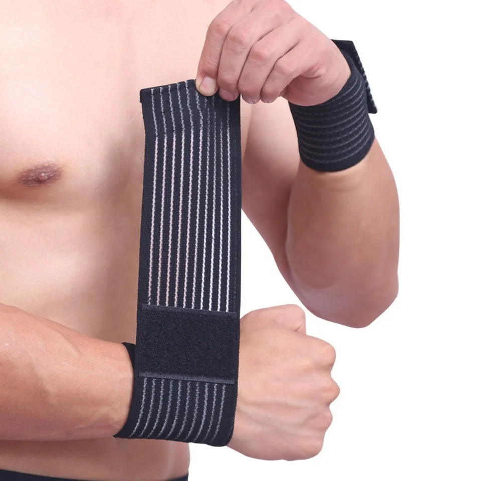 Adjustable Breathable Wrist Sweat Bands Sport Wrist Wraps For Training