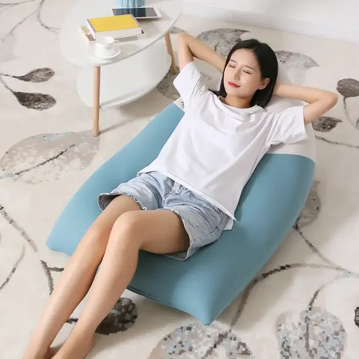 Japanese Outdoor Lounger Chair Spandex Material Triangle Bean Bag Chair Filler