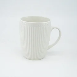 China Manufactures Ceramic Mug Cheap Plain White Ceramic Embossed Coffee Cups Mug