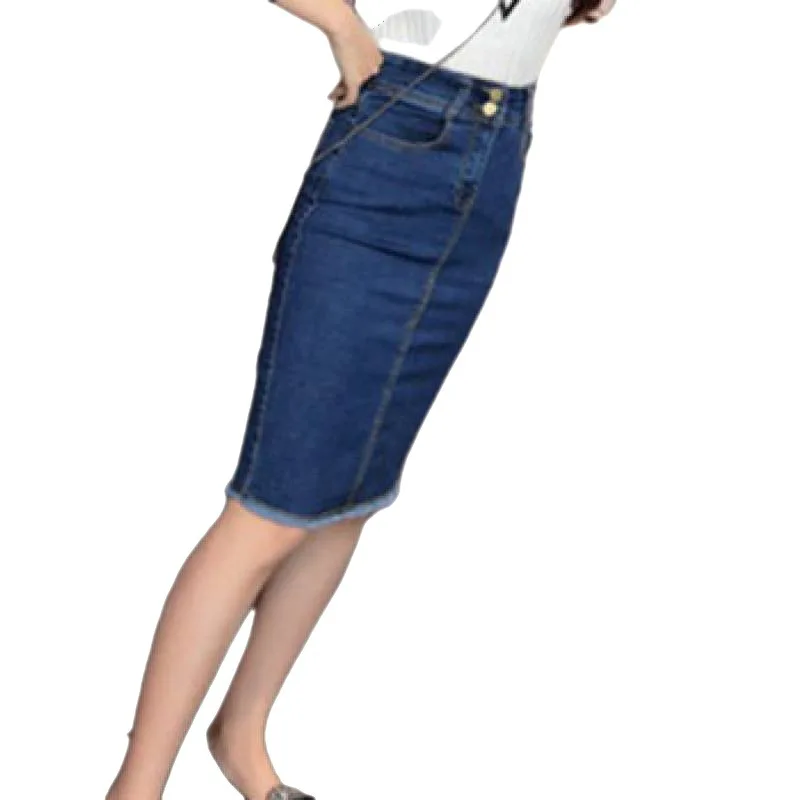 Denim package pure desire igure flattering denim skirt new mid-length cow summer short skirts for women