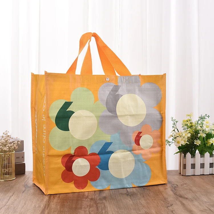 Hot sale custom printing design eco folding recyclable pp woven shopping bag
