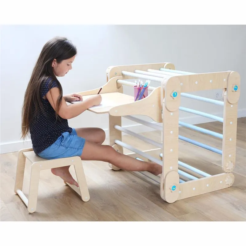 montessori  table and chair transformable triangle with chalkboard