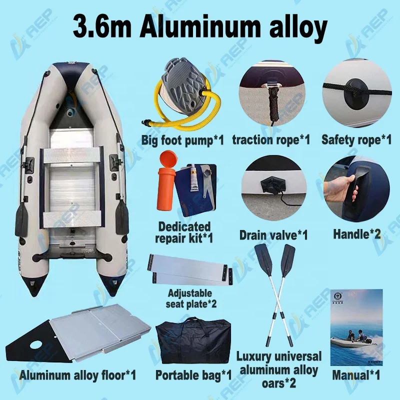 CE 11.8ft folding Rib 360 Hypalon PVC Inflatable Boat China Rib Boats for Sale