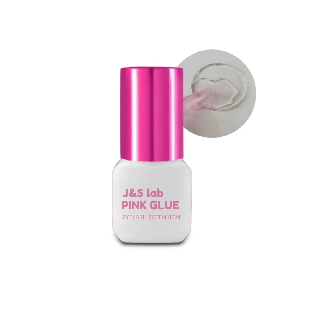 OEM/ODM Pink Colored Eyelash Custom Packages Low Smell Adhesive Professional Fast Drying Strong False Eyelashes Extension Glue