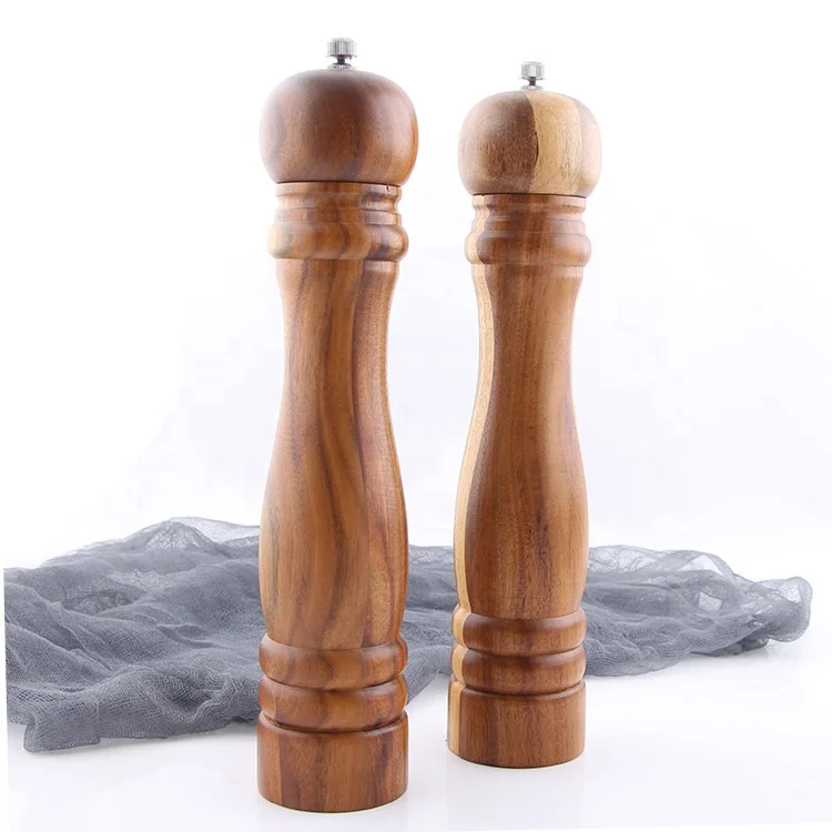 Premium Salt and Pepper Grinder Set , Refillable Salt and Pepper With Engrave The Knob S and P Adjustable Grinder Set