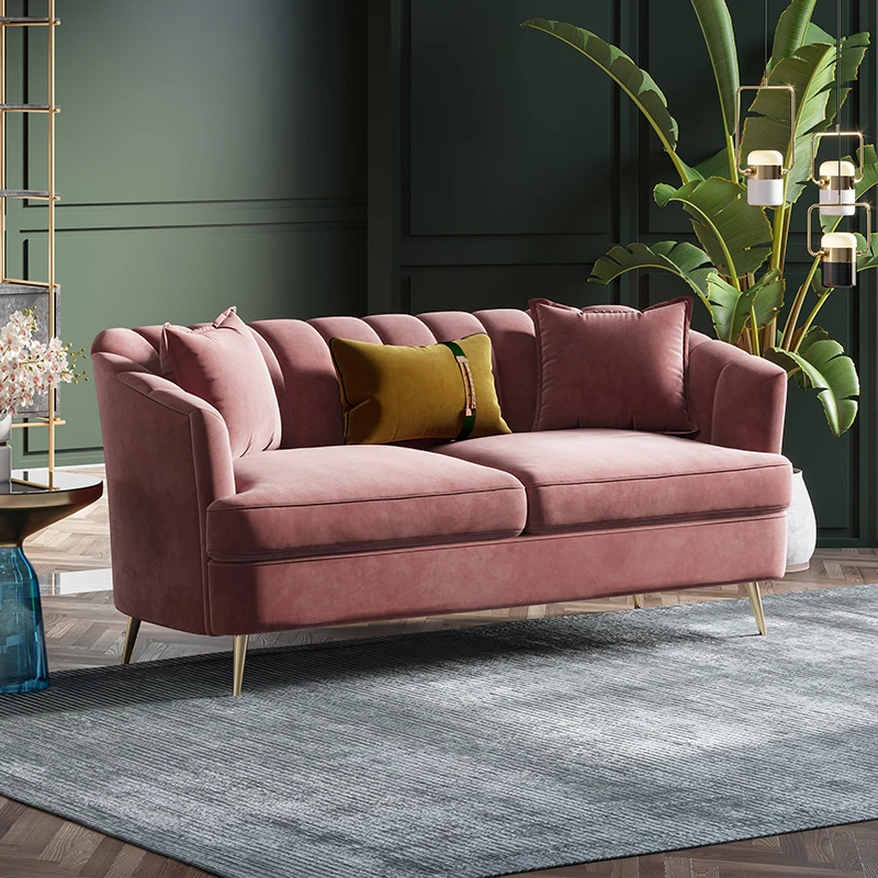 Современные секционные диваны роскошный золотой Европейский бархатный диван 1 + 2 + 3 розовая ткань Chesterfield диван обивка для гостиной