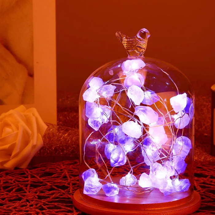 C&H  Customized Wholesale Room Outside Decoration Healing  Crystal LED String Lights