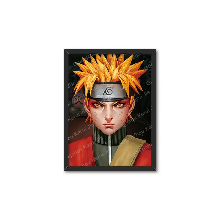 Оптовая продажа на заказ 3d линзовидный Японский Манга плакат цельный dbz Uzumaki Naruto движение переворачивать аниме настенное искусство