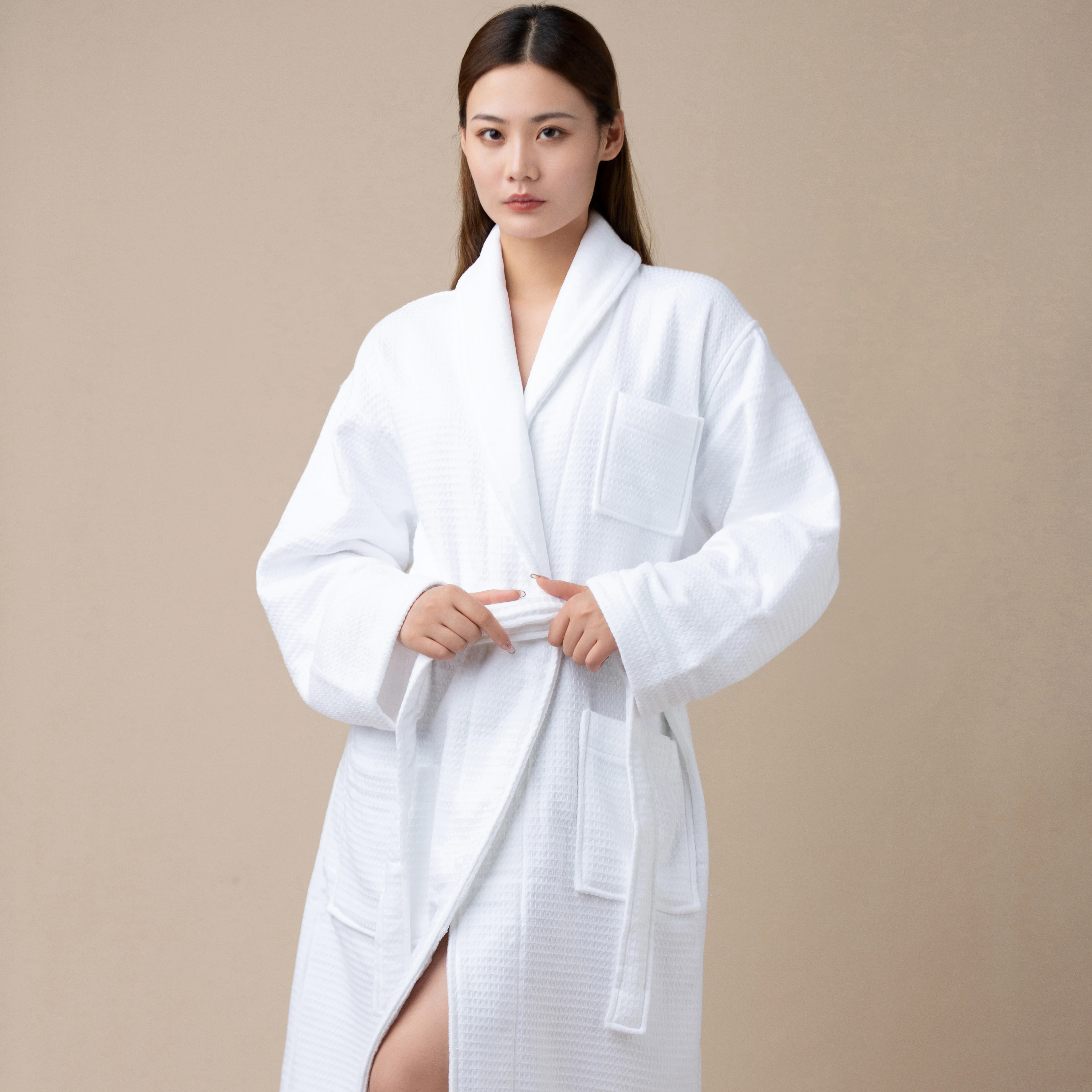 white hotel bath robe cotton towel bathrobe slippers set unisex  bathrobe