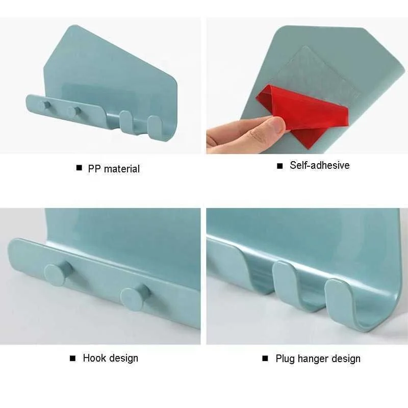 Wall Mounted Phone Ipad Holder Shelf Housekeeper Storage Rack Hanging Keys Hooks Kitchen Bathroom Organizer Shelf Home Decor