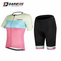 Darevie Custom Sublimation Summer Short Sleeve Women Cycling Jersey Set Road Cycling Clothing Cycling Wear