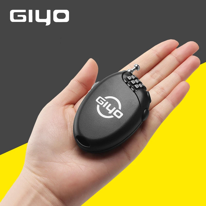 GIYO Bicycle Portable Multifunctional steel wire lock Mini Anti Theft Bike Bag Helmet Cable Lock