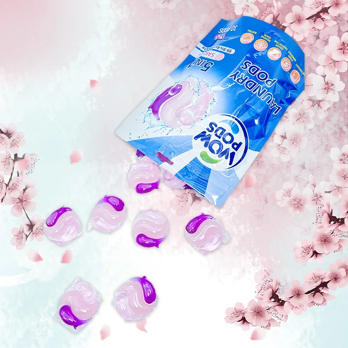 Sakura Pods Laundry Detergent Pods 3 In 1 Pva Film Gel Detergent Sauce Pods Washing Capsules Organic For Hotels