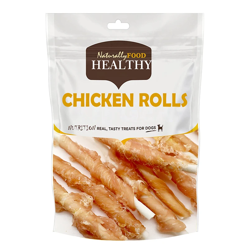 Custom logo pure chicken with rawhide grain free dog treats wholesale pet food healthy pet snacks