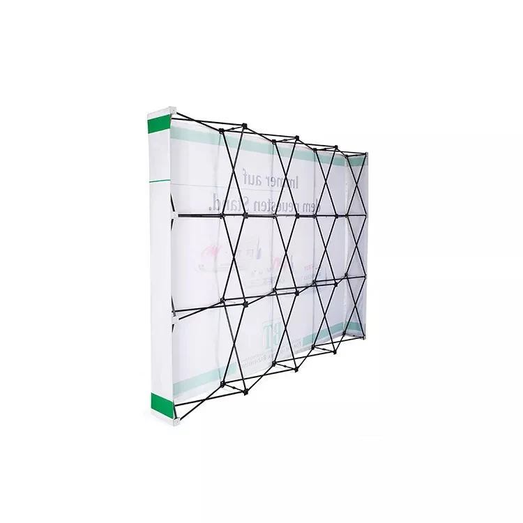 Custom 3x3 meter pop up banner display for wall or backdrop with lights