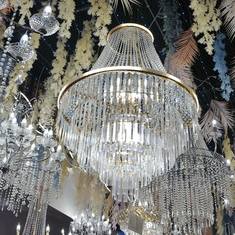 Indoor Lighting Decorative Customized Modern Luxury Hotel Villa Staircase Wedding Ceiling Led Crystal Chandelier